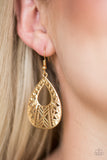 Paparazzi VINTAGE VAULT "Alpha Amazon" Gold Earrings Paparazzi Jewelry
