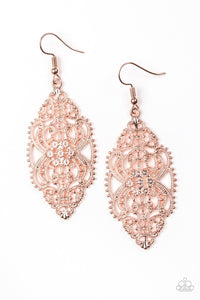 Paparazzi "Ornately Ornate" Rose Gold Earrings Paparazzi Jewelry