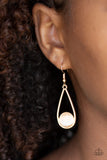 Paparazzi "Over the Moon" Gold Frame Peach Moonstone Earrings Paparazzi Jewelry