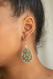 Paparazzi VINTAGE VAULT "Dazzling Dew" Green Earrings Paparazzi Jewelry