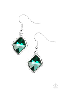 Paparazzi "Glow It Up" Green Earrings Paparazzi Jewelry