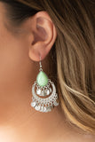 Paparazzi VINTAGE VAULT "Bodaciously Boho" Green Earrings Paparazzi Jewelry