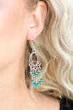 Paparazzi VINTAGE VAULT "Not The Only Fish In The Sea" Green Earrings Paparazzi Jewelry