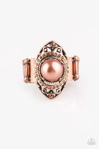 Paparazzi "Pearl Posh" Copper Ring Paparazzi Jewelry