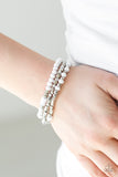 Paparazzi VINTAGE VAULT "Very Vivacious" White Bracelet Paparazzi Jewelry