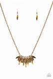 Paparazzi "Crown Couture" Brass Necklace & Earring Set Paparazzi Jewelry
