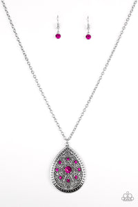 Paparazzi "I Am Queen" Pink Necklace & Earring Set Paparazzi Jewelry