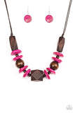 Paparazzi VINTAGE VAULT "Pacific Paradise" Pink Necklace & Earring Set Paparazzi Jewelry