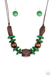 Paparazzi "Pacific Paradise" Green Necklace & Earring Set Paparazzi Jewelry