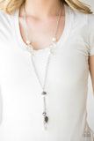 Paparazzi VINTAGE VAULT "Heart-Stopping Harmony" White Necklace & Earring Set Paparazzi Jewelry