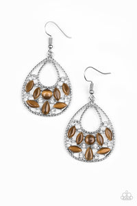 Paparazzi "Just DEWing My Thing" Brown Earrings Paparazzi Jewelry
