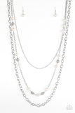 Paparazzi "Classical Cadence" White Necklace & Earring Set Paparazzi Jewelry