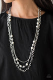 Paparazzi "Classical Cadence" White Necklace & Earring Set Paparazzi Jewelry