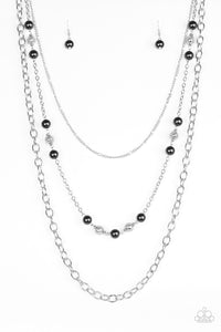 Paparazzi "Classical Cadence" Black Necklace & Earring Set Paparazzi Jewelry