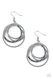 Paparazzi "Elegantly Entangled" Multi Colored & Smoky Rhinestone Gunmetal Hoop Earrings Paparazzi Jewelry