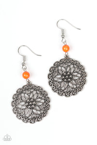 Paparazzi "Full Floral" Orange Earrings Paparazzi Jewelry