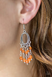 Paparazzi VINTAGE VAULT "Not The Only Fish In The Sea" Orange Earrings Paparazzi Jewelry
