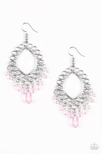 Paparazzi VINTAGE VAULT "Just Say NOIR" Pink Earrings Paparazzi Jewelry