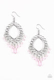 Paparazzi VINTAGE VAULT "Just Say NOIR" Pink Earrings Paparazzi Jewelry