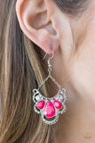 Paparazzi VINTAGE VAULT "Caribbean Royalty" Pink Earrings Paparazzi Jewelry