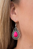 Paparazzi VINTAGE VAULT "Flirty Finesse" Pink Earrings Paparazzi Jewelry