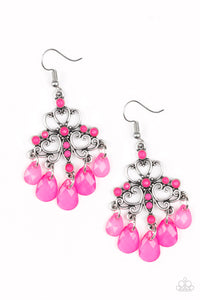 Paparazzi VINTAGE VAULT "Dip It GLOW" Pink Earrings Paparazzi Jewelry