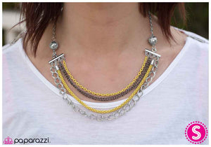 Paparazzi "Bar None" Yellow Necklace & Earring Set Paparazzi Jewelry