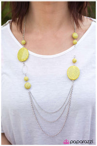 Paparazzi "Smooth Sailing" Yellow Necklace & Earring Set Paparazzi Jewelry