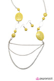 Paparazzi "Smooth Sailing" Yellow Necklace & Earring Set Paparazzi Jewelry
