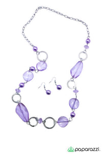Paparazzi "It Goes To Show..." Purple Bead Silver Tone Necklace & Earring Set Paparazzi Jewelry