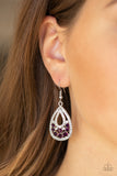 Paparazzi VINTAGE VAULT "Sparkling Stardom" Purple Earrings Paparazzi Jewelry