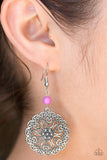 Paparazzi VINTAGE  VAULT "Full Floral" Purple Earrings Paparazzi Jewelry