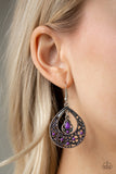 Paparazzi VINTAGE VAULT "All-Girl Glow" Purple Earrings Paparazzi Jewelry