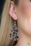 Paparazzi VINTAGE VAULT "Certainly Courtier" Purple Earrings Paparazzi Jewelry