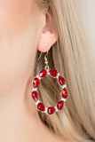 Paparazzi "Ring Around The Rhinestones" Red Earrings Paparazzi Jewelry