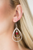Paparazzi VINTAGE VAULT "REIGN On My Parade" Red Earrings Paparazzi Jewelry