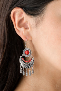 Paparazzi VINTAGE VAULT "Mantra to Mantra" Red Earrings Paparazzi Jewelry