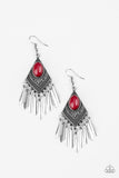 Paparazzi VINTAGE VAULT "Mostly Monte-ZUMBA" Red Earrings Paparazzi Jewelry
