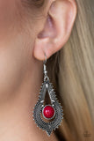 Paparazzi VINTAGE VAULT "Zoomin Zumba" Red Earrings Paparazzi Jewelry