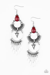 Paparazzi VINTAGE VAULT "Progressively Pioneer" Red Earrings Paparazzi Jewelry