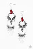 Paparazzi VINTAGE VAULT "Progressively Pioneer" Red Earrings Paparazzi Jewelry