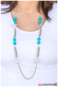 Paparazzi "A Break from the Norm" Blue Necklace & Earring Set Paparazzi Jewelry