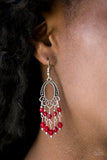 Paparazzi VINTAGE VAULT "Not The Only Fish In The Sea" Red Earrings Paparazzi Jewelry