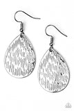Paparazzi "Terra Incognita" Silver Textured Teardrop Earrings Paparazzi Jewelry