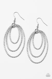 Paparazzi "Strike Three" Silver Diamond Cut Multiple Hoop Earrings Paparazzi Jewelry