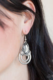 Paparazzi VINTAGE VAULT "Real Queen" Silver Earrings Paparazzi Jewelry