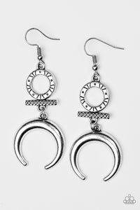 Paparazzi "Majestically Moon Child" Silver Earrings Paparazzi Jewelry