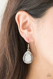 Paparazzi VINTAGE VAULT "Grandmaster Shimmer" White Earrings Paparazzi Jewelry
