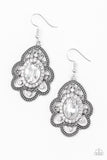 Paparazzi VINTAGE VAULT "Reign Supreme" White Earrings Paparazzi Jewelry