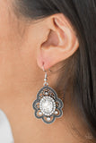 Paparazzi VINTAGE VAULT "Reign Supreme" White Earrings Paparazzi Jewelry